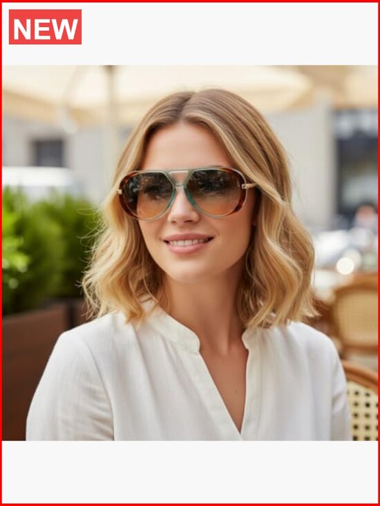 Retro Aviator Sunglasses Metal Frame UV400 Protection Glasses main image 5